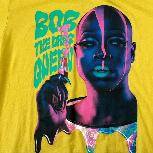 Pride Drag T-Shirt Bob The Drag Queen Yellow Large Paint Head HBO We Are Here - Picture 2 of 6